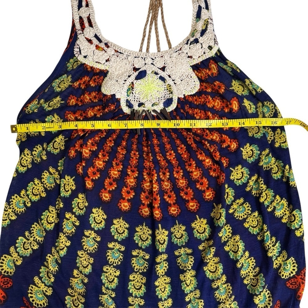 Free People Blue and Orange Print Top Tank Dress
Size SM Embroidery Swim Cover - Picture 10 of 14